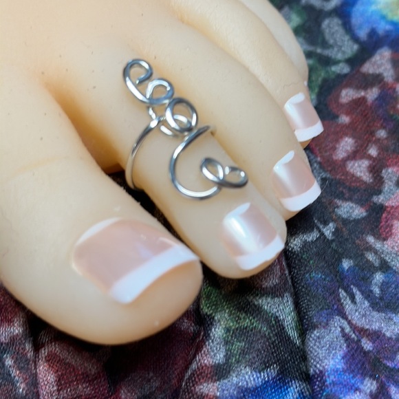 Sterling Silver Toe Ring- Adjustable Unique Toe Ring- Hand crafted Original FS32 - Picture 6 of 8